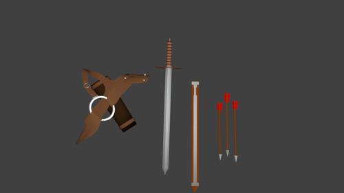 Belt with sword and arrows preview image